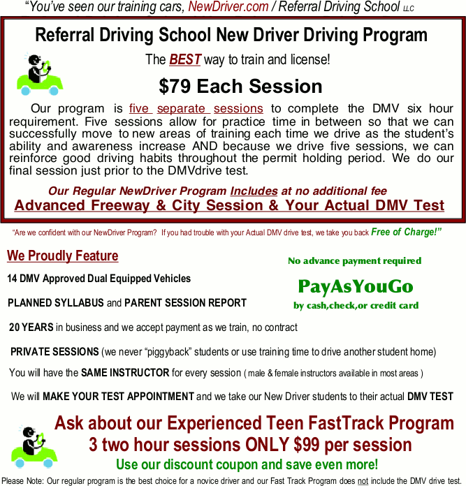 Drivers Training - Referral Driving School